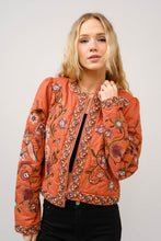 Load image into Gallery viewer, Blue B Mixed Embroidered Zip Up Jacket in Rust Beige