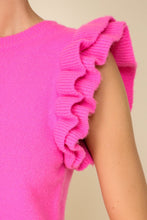 Load image into Gallery viewer, Lumiere Solid Color Sleeveless Sweater Top in Hot Pink FINAL SALE
