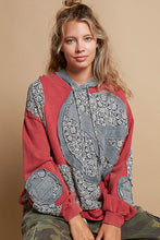 Load image into Gallery viewer, POL Peace Patched Hooded Top in Cherry Wood