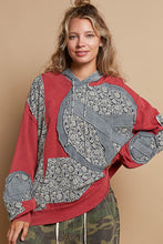 Load image into Gallery viewer, POL Peace Patched Hooded Top in Cherry Wood
