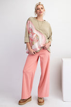 Load image into Gallery viewer, Easel OVERSIZED Heart Patched Knit Top in Sage