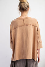 Load image into Gallery viewer, Easel OVERSIZED Heart Patched Knit Top in Almond