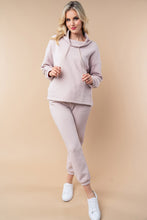 Load image into Gallery viewer, White Birch Solid Color Textured High Neck Top in Stone