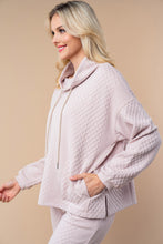 Load image into Gallery viewer, White Birch Solid Color Textured High Neck Top in Stone