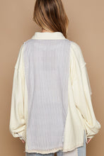 Load image into Gallery viewer, POL OVERSIZED Contrasting Print Twill Jacket in Stripe/Cream