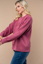 Load image into Gallery viewer, White Birch Solid Color "MAMA" Patched Pullover Top in Mauve