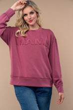 Load image into Gallery viewer, White Birch Solid Color "MAMA" Patched Pullover Top in Mauve