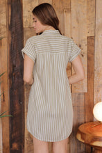 Load image into Gallery viewer, Blu Pepper Striped Dress in Olive