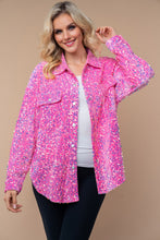 Load image into Gallery viewer, White Birch Knit Solid Color Velvet Sequin Top in Pink