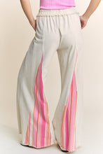Load image into Gallery viewer, J.Her Mineral Washed Striped Detailed Flare Pants in Taupe