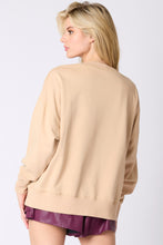 Load image into Gallery viewer, Peach Love Ribbon and Boots Sequin Embroidered Sweatshirt in Beige