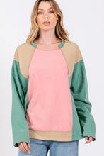 Load image into Gallery viewer, Sage+Fig OVERSIZED Color Block Top in Pink