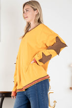 Load image into Gallery viewer, BlueVelvet Oversized Star Patched Top in Mustard