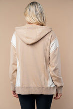 Load image into Gallery viewer, White Birch Color Block Hooded Pullover Top in Sand Cream