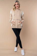 Load image into Gallery viewer, White Birch Color Block Hooded Pullover Top in Sand Cream