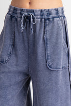 Load image into Gallery viewer, Easel Terry Palazzo Pants in Midnight Blue