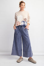 Load image into Gallery viewer, Easel Terry Palazzo Pants in Midnight Blue