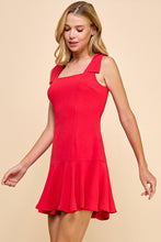 Load image into Gallery viewer, TCEC Textured Fabric Mini Dress in Red