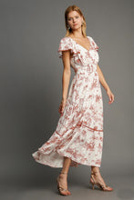 Load image into Gallery viewer, Umgee Two Toned Landscape Print Maxi Dress in Red
