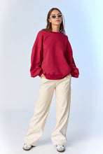 Load image into Gallery viewer, Papermoon Lea OVERSIZED Solid Color Sweatshirt in Mulberry