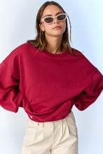 Load image into Gallery viewer, Papermoon Lea OVERSIZED Solid Color Sweatshirt in Mulberry