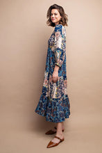 Load image into Gallery viewer, GiGio Mixed Print Midi Dress in Midnight