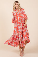 Load image into Gallery viewer, Mittoshop Abstract Leaf Print Maxi Dress in Coral