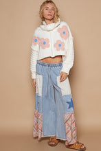 Load image into Gallery viewer, POL Berber Knit Sweater with Flower Print in Ivory