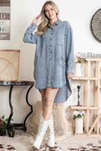 Load image into Gallery viewer, BlueVelvet Star Patch Front Button Down Dress in Denim