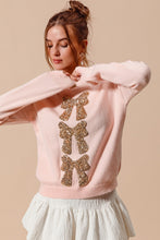 Load image into Gallery viewer, So Me Knit Sweater with Sequin Bows in Blush/Gold