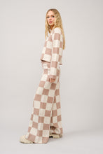 Load image into Gallery viewer, Blue B Cozy Knit Checkerboard Set in Beige Ivory