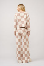 Load image into Gallery viewer, Blue B Cozy Knit Checkerboard Set in Beige Ivory
