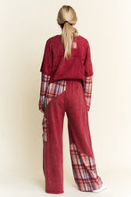 Load image into Gallery viewer, J.Her Layered Top with Peace Sign Patch in Burgundy