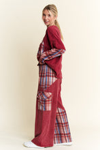 Load image into Gallery viewer, J.Her Layered Top with Peace Sign Patch in Burgundy