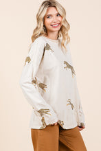 Load image into Gallery viewer, Mittoshop Mineral Washed Cheetah Print Top in Cream