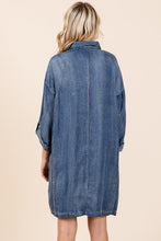 Load image into Gallery viewer, Mittoshop Washed Tencel Chambray Mini Dress in Denim