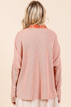 Load image into Gallery viewer, Mittoshop Mineral Washed Plaid and Waffle Knit Shacket in Rust