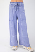 Load image into Gallery viewer, Easel Mineral Washed Terry Knit Pants in Misty Blue