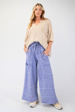 Load image into Gallery viewer, Easel Mineral Washed Terry Knit Pants in Misty Blue