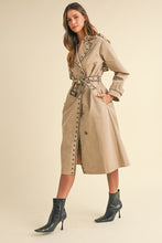 Load image into Gallery viewer, MABLE Embroidered Trench Coat in Taupe