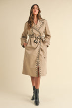 Load image into Gallery viewer, MABLE Embroidered Trench Coat in Taupe