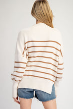 Load image into Gallery viewer, ee:some Contrasting Color Striped Sweater in Oatmeal