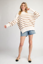 Load image into Gallery viewer, ee:some Contrasting Color Striped Sweater in Oatmeal
