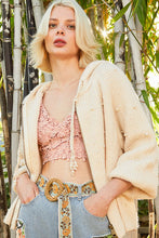 Load image into Gallery viewer, POL Solid Color Sweater Jacket with Pearl Details in Powder Beige