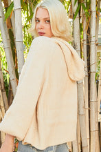 Load image into Gallery viewer, POL Solid Color Sweater Jacket with Pearl Details in Powder Beige