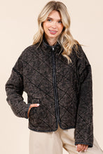 Load image into Gallery viewer, Mittoshop Mineral Washed Quilted Jacket in Black