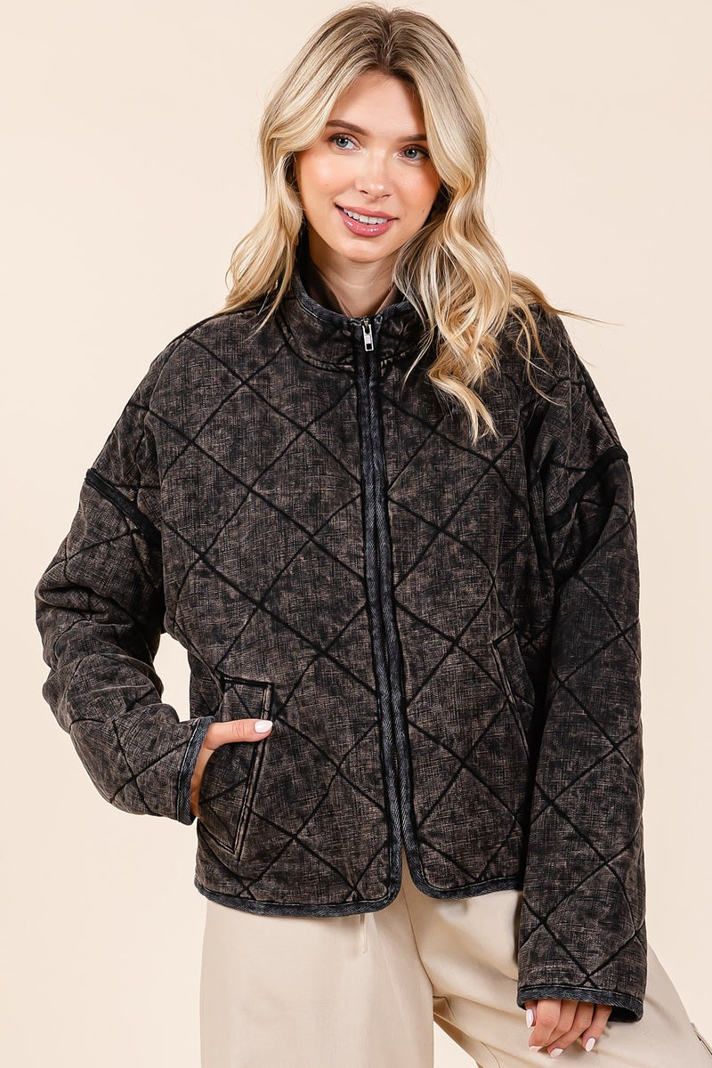 Brick Mineral Wash Quilted Jacket main image 1
