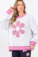 Load image into Gallery viewer, Sage+Fig Daisy Applique Patch Sweatshirt in Heather Gray