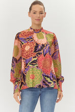 Load image into Gallery viewer, Jodifl Flower Print Satin Top in Mulberry/Green