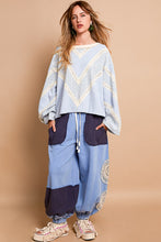Load image into Gallery viewer, POL Mixed Fabric Cut and Sewn Top in Powder Blue